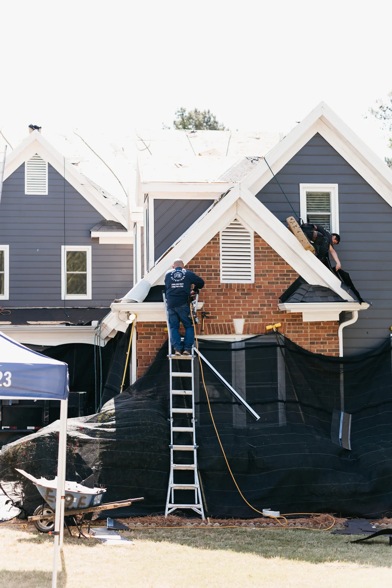 Vinyl siding panels installed on a residential home exterior in Atlanta, GA