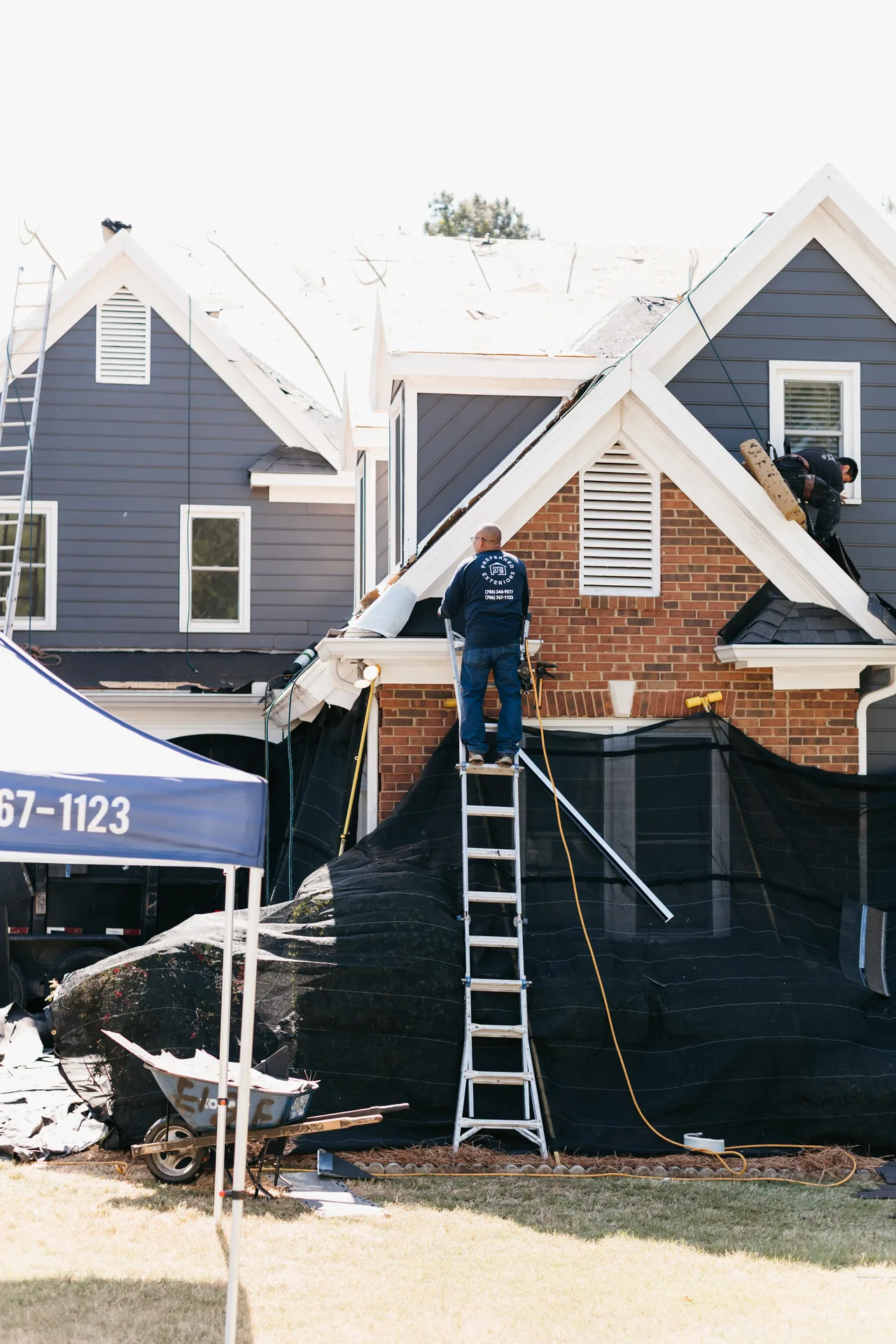 New siding installation in progress on an Atlanta, GA home exterior