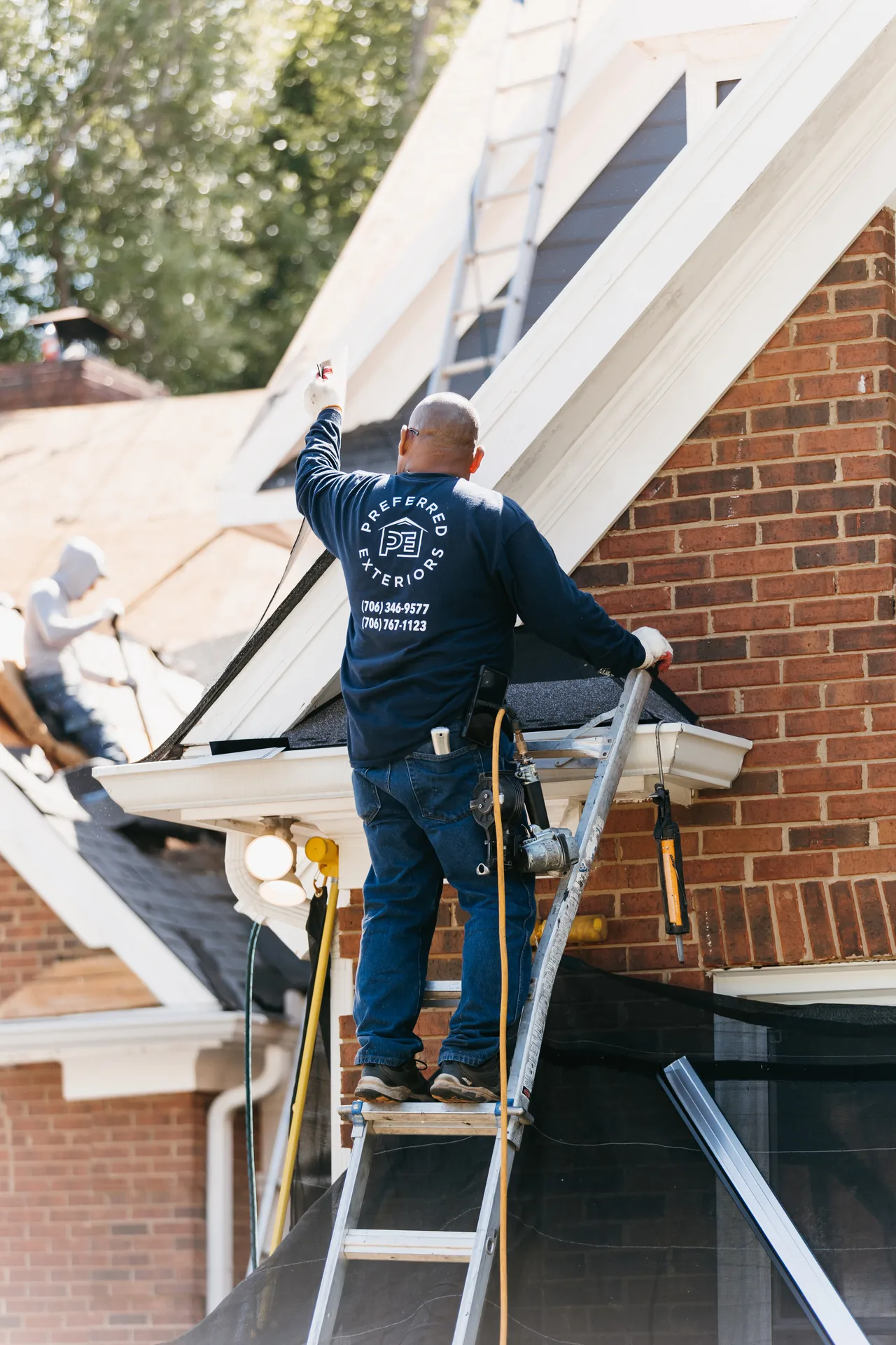 Modern fiber cement siding replacement on a Marietta, GA residential home