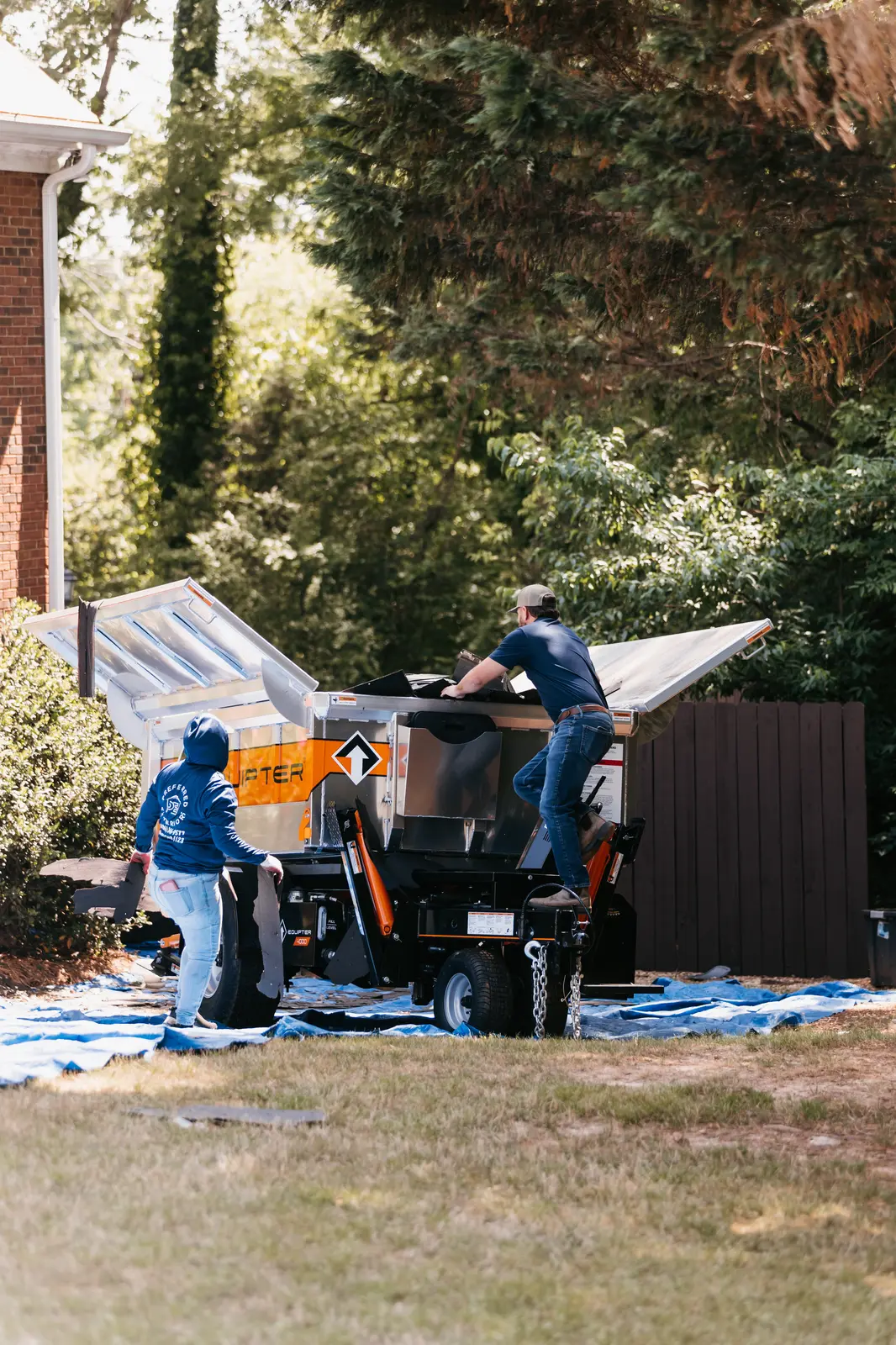 Gutter repair in progress on an Atlanta, GA home near The Perimeter, Vinings