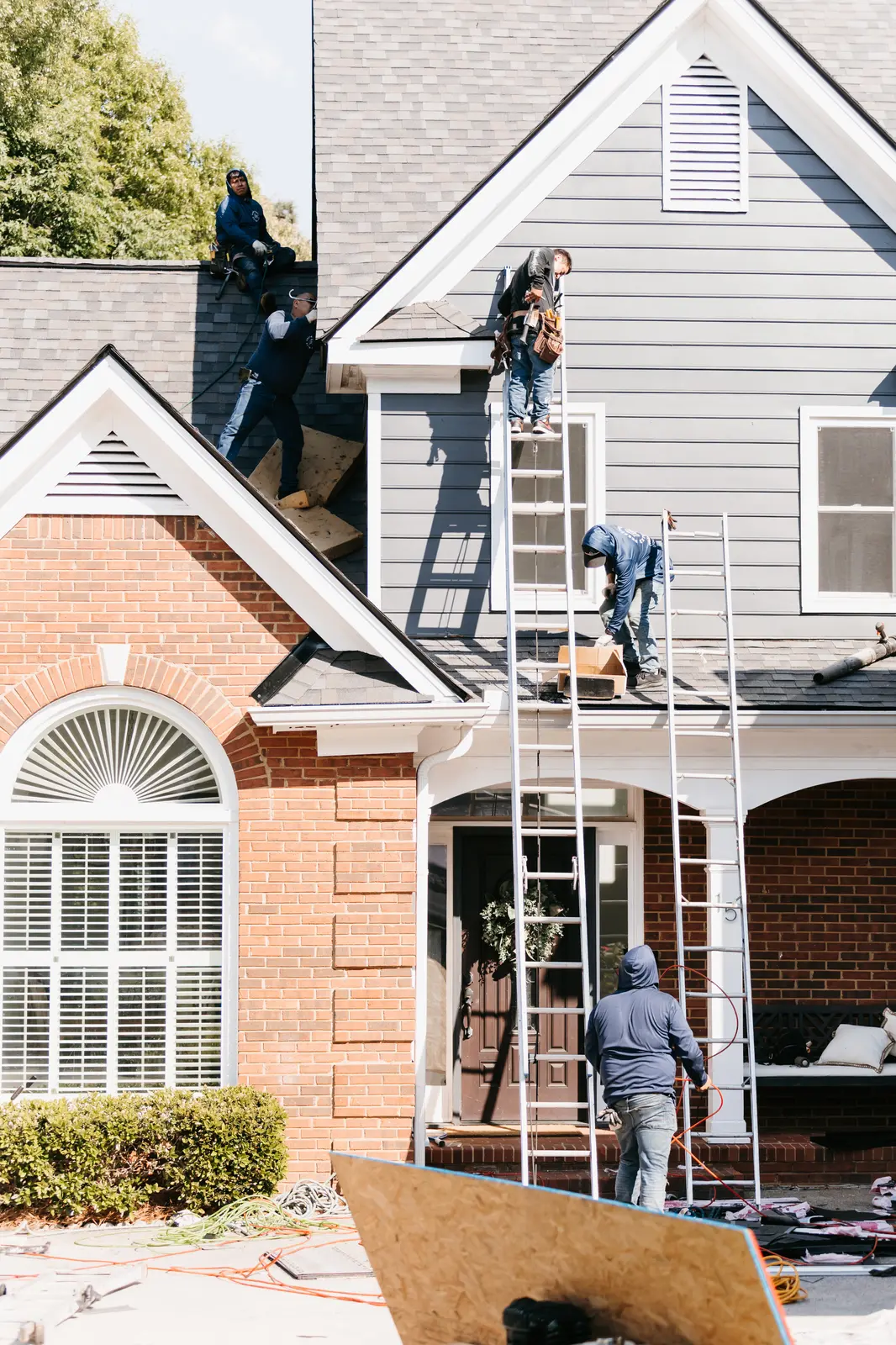 Flat roof maintenance and inspection by Preferred Roofing & Exteriors team in Vinings, Atlanta