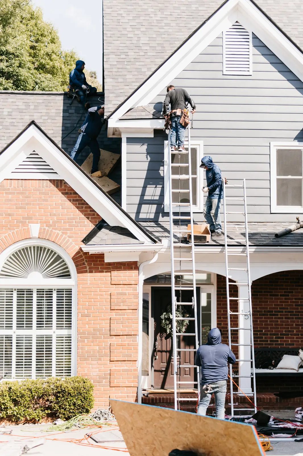Preferred Roofing & Exteriors residential roofing team on-site at an Atlanta home