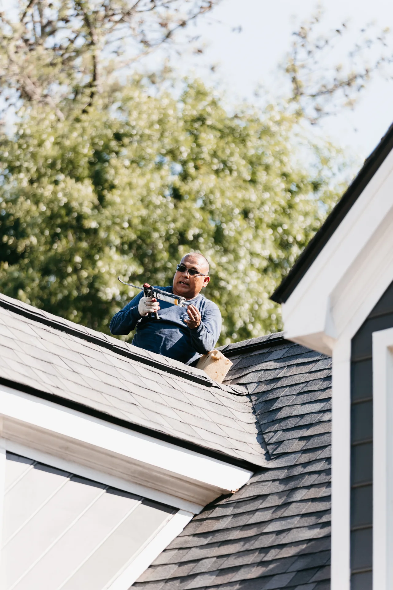 Modified bitumen multi-layer flat roof installation on an Atlanta commercial building
