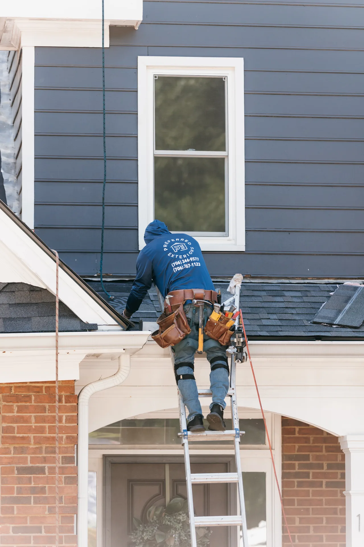 Asphalt shingle roof installation by certified Atlanta crew on a residential home