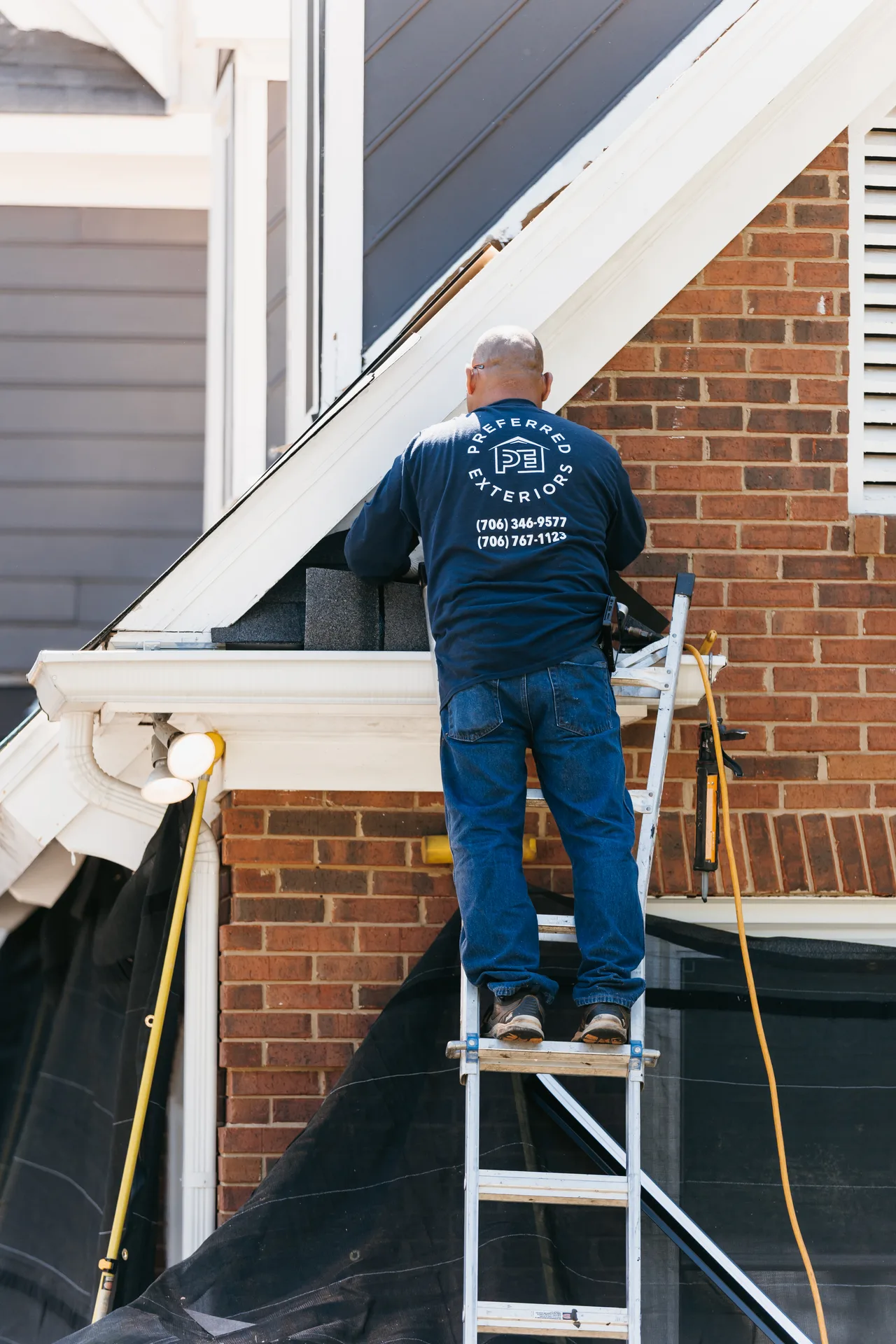 Storm damage roof repair after a severe weather event